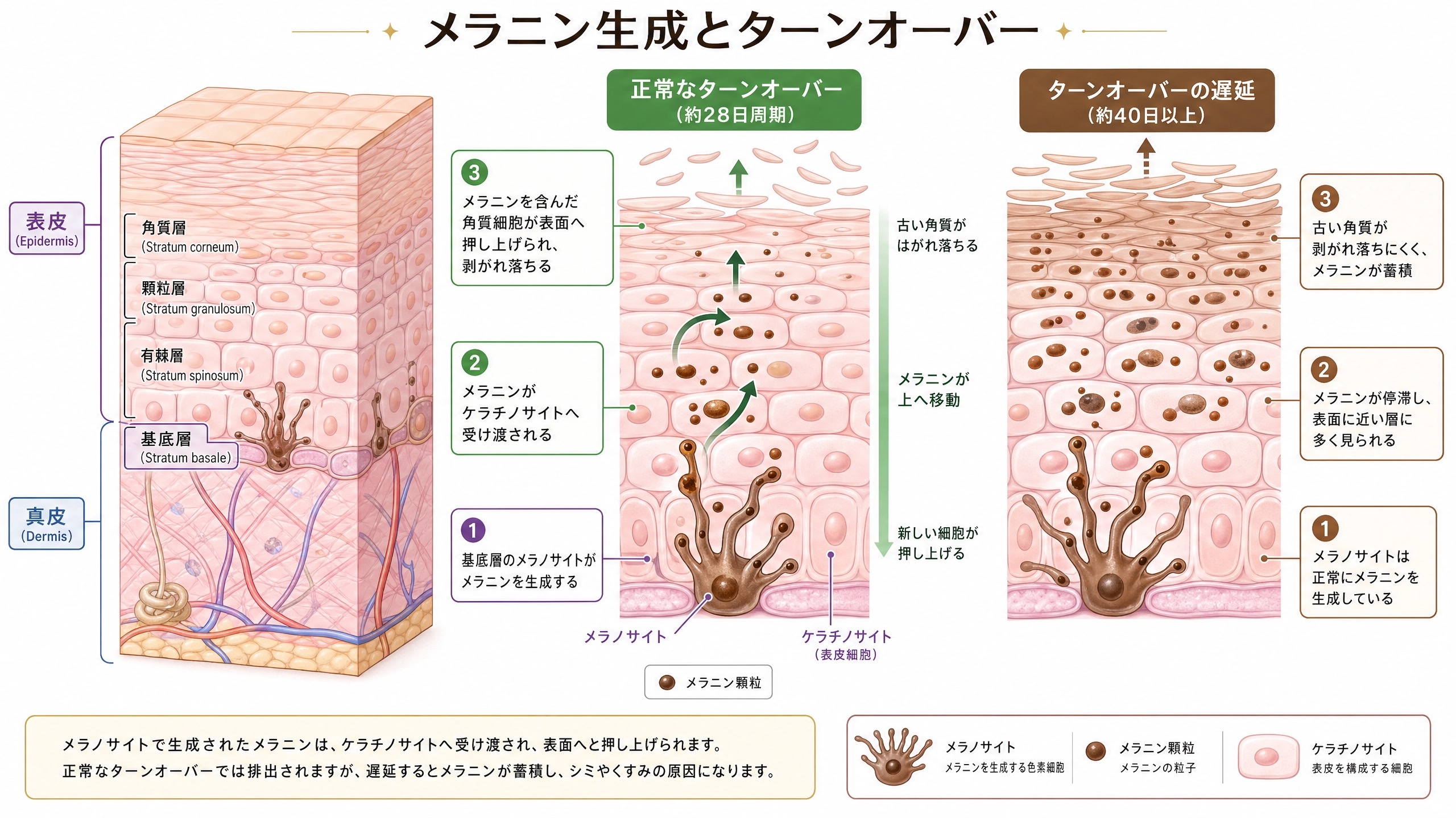 メラニン生成とターンオーバー